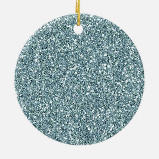 Blauwgroen Mint Ombre Goud Glitter Hart Keramisch Ornament (Achterkant)