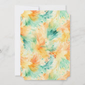 Blauwgroen Mint Oranje Cream Peacock Abstract Kaart (Achterkant)