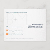 Blauwgroen Mint + Oranje RSVP Briefkaart (Achterkant)