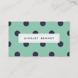 Blauwgroen Mint Polka Dots Patroon Visitekaartjes