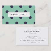 Blauwgroen Mint Polka Dots Patroon Visitekaartjes (Voorkant / Achterkant)