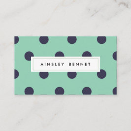 Blauwgroen Mint Polka Dots Patroon Visitekaartjes