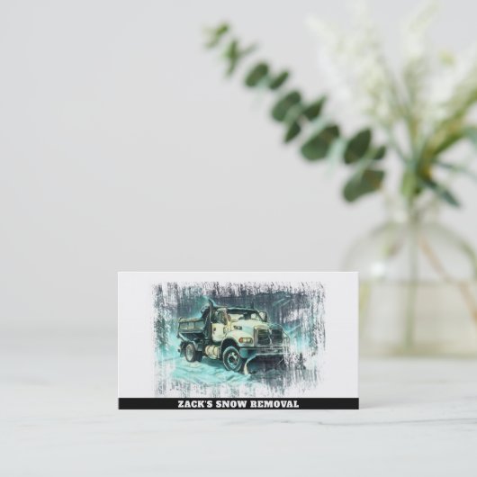 *~* Blauwgroen Mint Sneeuwverwijdering Sneeuwploeg Visitekaartje (Staand voorkant)