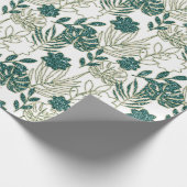 Blauwgroen Mint Tropische Monstera Botanische blad Cadeaupapier (Hoek)