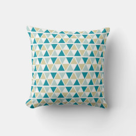 Blauwgroen Mint Yellow Geometric Pattern Kussen