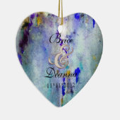 Blauwgroen mist Champagne Wedding Favor Ornament (Rechts)