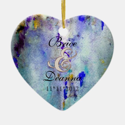 Blauwgroen mist Champagne Wedding Favor Ornament (Voorkant)