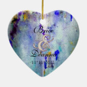 Blauwgroen mist Champagne Wedding Favor Ornament (Achterkant)