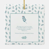 Blauwgroen Mistletoe Holiday Ornament (Achterkant)