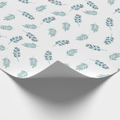 Blauwgroen Mistletoe vakantie Cadeaupapier (Hoek)