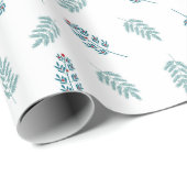 Blauwgroen Mistletoe vakantie Cadeaupapier (Rol Hoek)