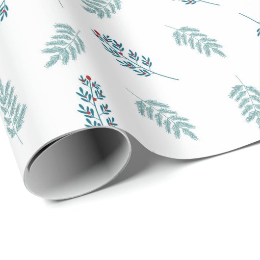 Blauwgroen Mistletoe vakantie Cadeaupapier (Rol Hoek)