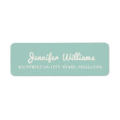 Blauwgroen modern adreslabel etiket (Voorkant)