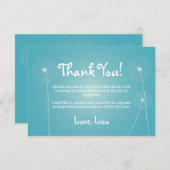 Blauwgroen, modern, andelion, bedankt kaarten (Voorkant / Achterkant)