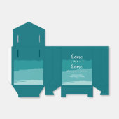 Blauwgroen Modern Elegant Nieuw Huis Housewarming  Bedankdoosjes (Uitgevouwen)