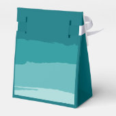 Blauwgroen Modern Elegant Nieuw Huis Housewarming  Bedankdoosjes (Achterkant)