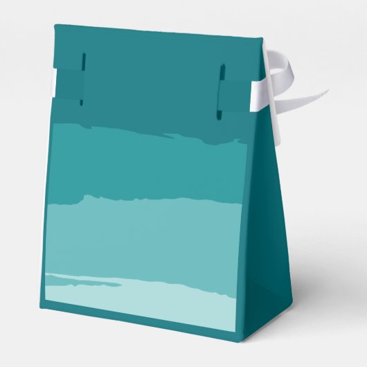 Blauwgroen Modern Elegant Nieuw Huis Housewarming  Bedankdoosjes (Achterkant)