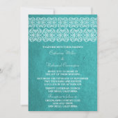 Blauwgroen moderne Bohemian Wedding Invite Kaart (Voorkant)