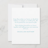 Blauwgroen moderne foto dank u kaart (Achterkant)