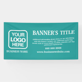 Blauwgroen moderne Logo White Business Banner