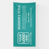 Blauwgroen moderne Logo White Business Banner (Verticaal)