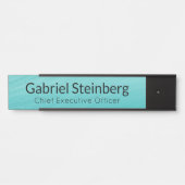 Blauwgroen moderne professionele Kantoor Deurbordje (Voorkant)