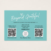 Blauwgroen Moderne Stijlvolle QR-code voor script, Visitekaartje (Voorkant)