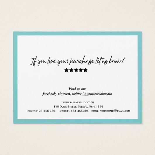 Blauwgroen Moderne Stijlvolle QR-code voor script, Visitekaartje (Achterkant)