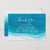 Blauwgroen, moderne Waterverf Dank u wel kaarten (Voorkant / Achterkant)