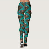 blauwgroen moerasvlinder leggings (Achterkant)