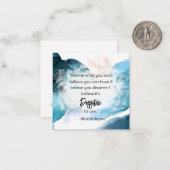 *~ Blauwgroen MOGELIJK Citaat AP62 Nota Kaart Notitiekaartje (Voorkant / Achterkant in situ)