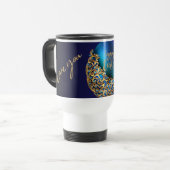 Blauwgroen Mok met Love & Sparkle Design 💖✨ (Voorkant links)