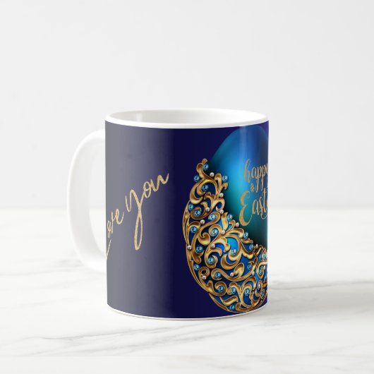 Blauwgroen Mok met Love & Sparkle Design 💖✨ (Voorkant links)