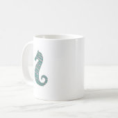 Blauwgroen Mok Seahorse Coffee (Voorkant links)