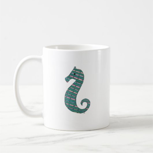 Blauwgroen Mok Seahorse Coffee (Links)