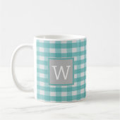Blauwgroen Mok van buffelspelmonogram (Links)