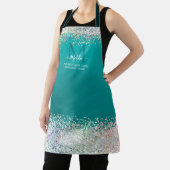 Blauwgroen monogram apr. schort (Insitu)