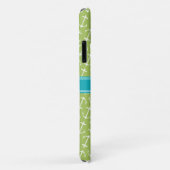 Blauwgroen monogram groen wit anker patroon Case-Mate iPhone case (Achterkant/rechts)