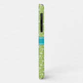 Blauwgroen monogram groen wit anker patroon Case-Mate iPhone case (Achterkant/links)