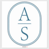 Blauwgroen Monogram Initialen Moderne Eenvoudige B Sticker (Vel)