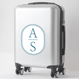 Blauwgroen Monogram Initialen Moderne Eenvoudige B Sticker