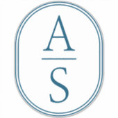 Blauwgroen Monogram Initialen Moderne Eenvoudige B Sticker (Voorkant)