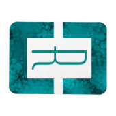 Blauwgroen Monogram Magneet (Horizontaal)