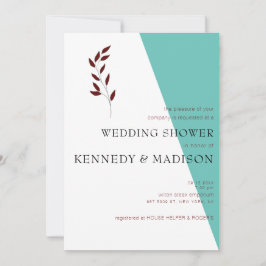 Blauwgroen Monogram 💍 Modern Geometrisch Vrijgeze Kaart