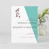 Blauwgroen Monogram 💍 Modern Geometrisch Vrijgeze Kaart (Staand voorkant)