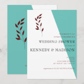 Blauwgroen Monogram 💍 Modern Geometrisch Vrijgeze Kaart (Voorkant / Achterkant)