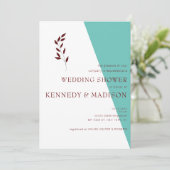 Blauwgroen Monogram 💍 Modern Geometrisch Vrijgeze Kaart (Staand voorkant)