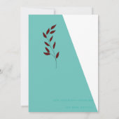 Blauwgroen Monogram 💍 Modern Geometrisch Vrijgeze Kaart (Achterkant)