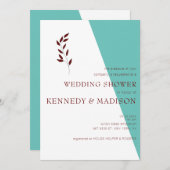 Blauwgroen Monogram 💍 Modern Geometrisch Vrijgeze Kaart (Voorkant / Achterkant)