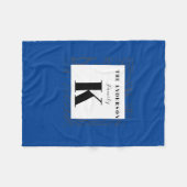 Blauwgroen Monogram Modern, Stijlvol en Koel Fleece Deken (Voorkant (Horizontaal))